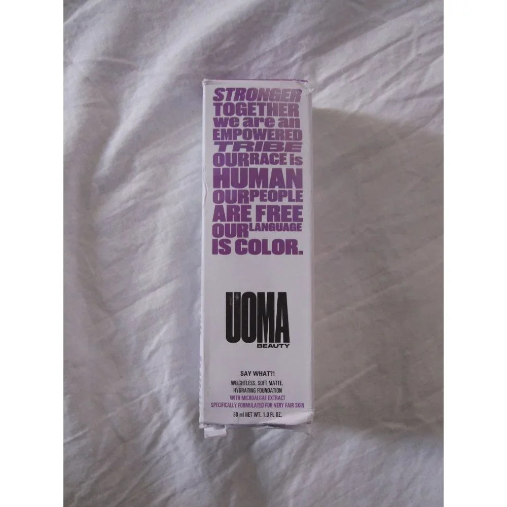 UOMA Beauty Say What?! Weightless Matte Hydrating Foundation White Pearl T2C 1oz